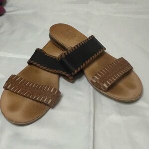 Jack Rogers Tan and Black Sandals